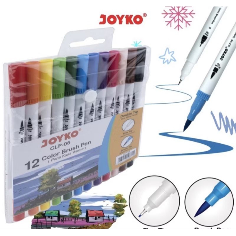 

COLOR BRUSH PEN/SPIDOL KUAS JOYKO CLP-06 12WARNA