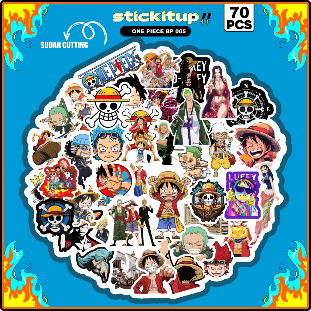 

70 Pcs Stiker Pack Motif Anime One Piece Anti Air Untuk Dekorasi Koper Sepeda Skateboard Handphone Tumbler CHAINSAW MAN BP 005