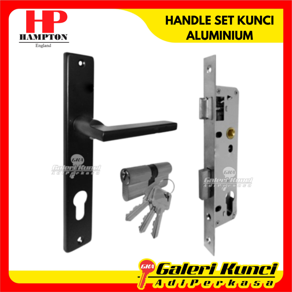 Handle Set Kunci HAMPTON AI H1514 BK Kunci Pintu Aluminium Hitam
