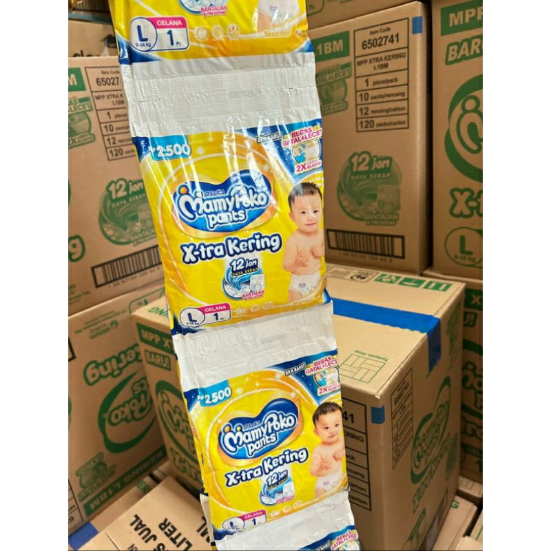 Pampers MamyPoko Pants Extra Kering size L M satu renceng isi 10 pcs
