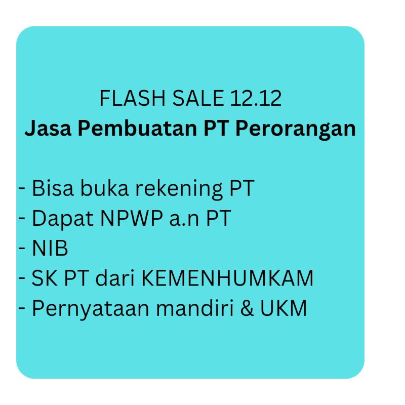 

Lagi FLASH SALE 12.12 ijin p t per orang an