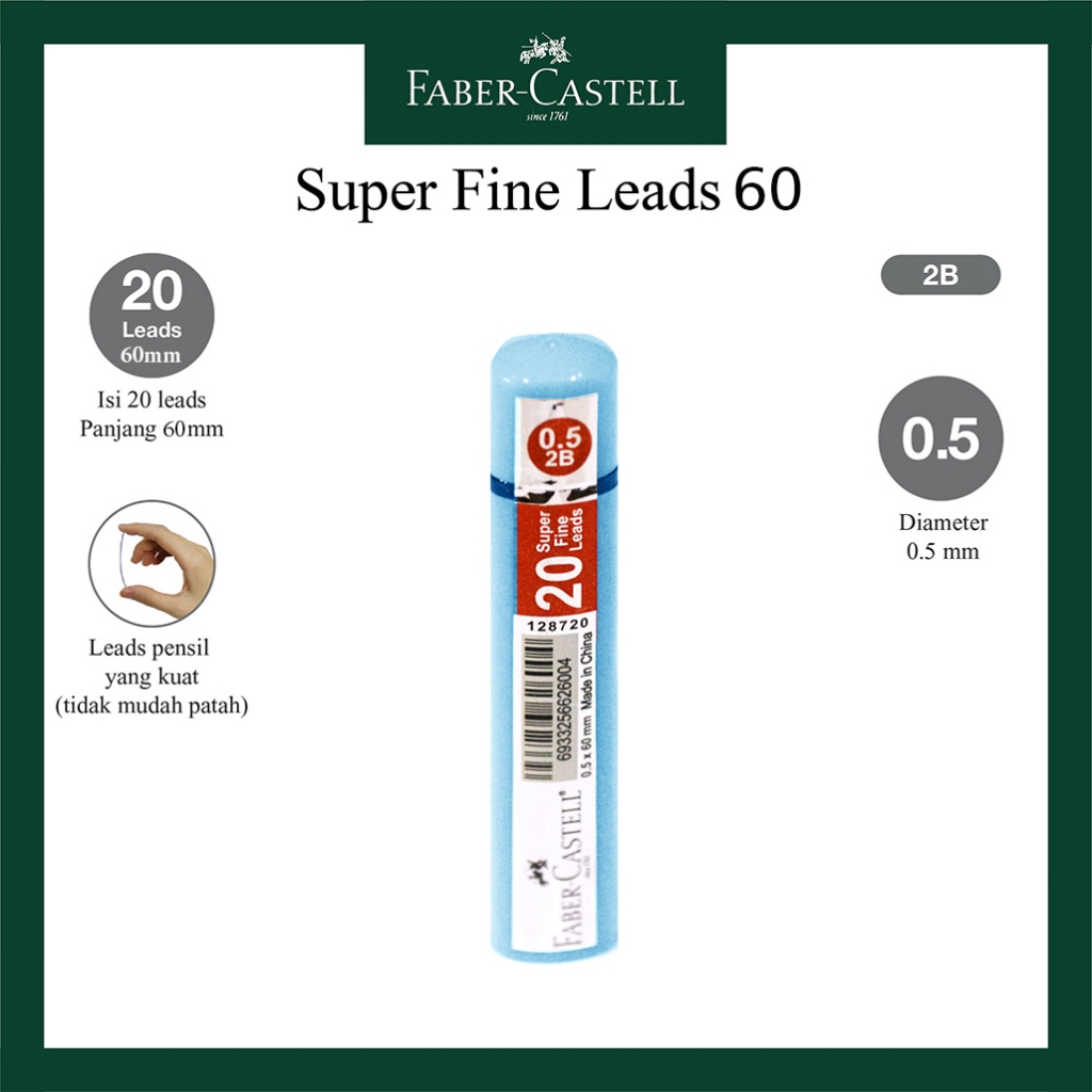 

Isi Ulang Pensil Mekanik Faber Castell / Refill Mechanical Pencil 60MM / Lead 0.5 MM Tube Light Blue