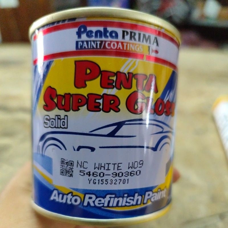 Penta Prima Super Gloss Solid Paint/Coatings NC White W09 YG15532701. Kemasan 200gram