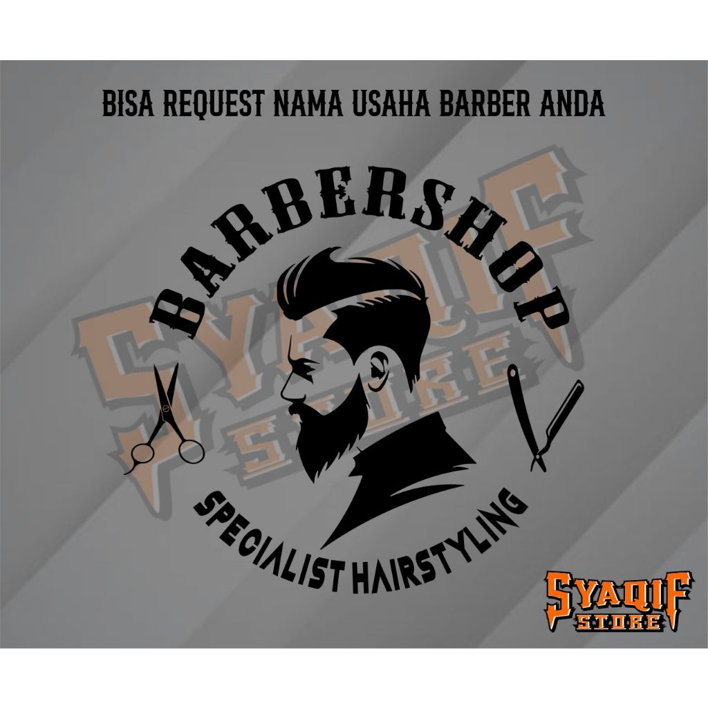 STICKER STIKER BARBERSHOP POTONG RAMBUT CUTTING