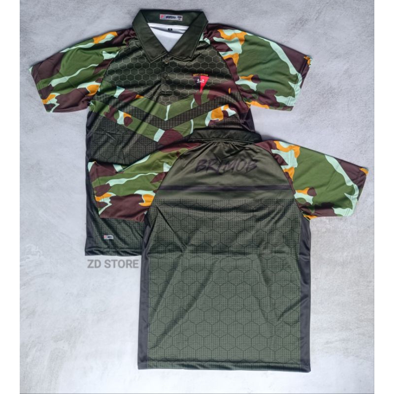 Jersey Kerah Loreng/Jersey Kerah FULL PRINT LORENG BRIMOB PREMIUM