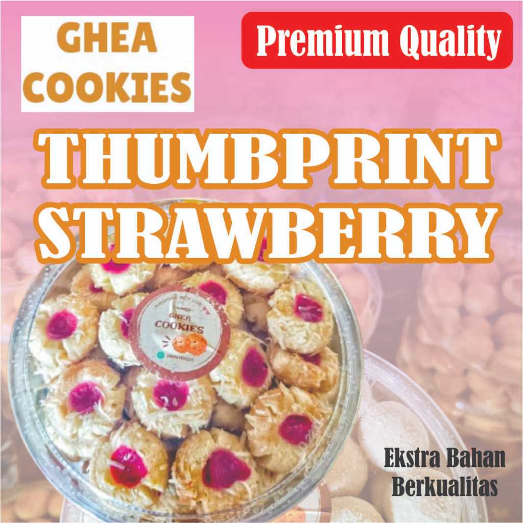 

Kue Lebaran Thumbprint Strawberry - Selai Strawberry - Ghea Cookies