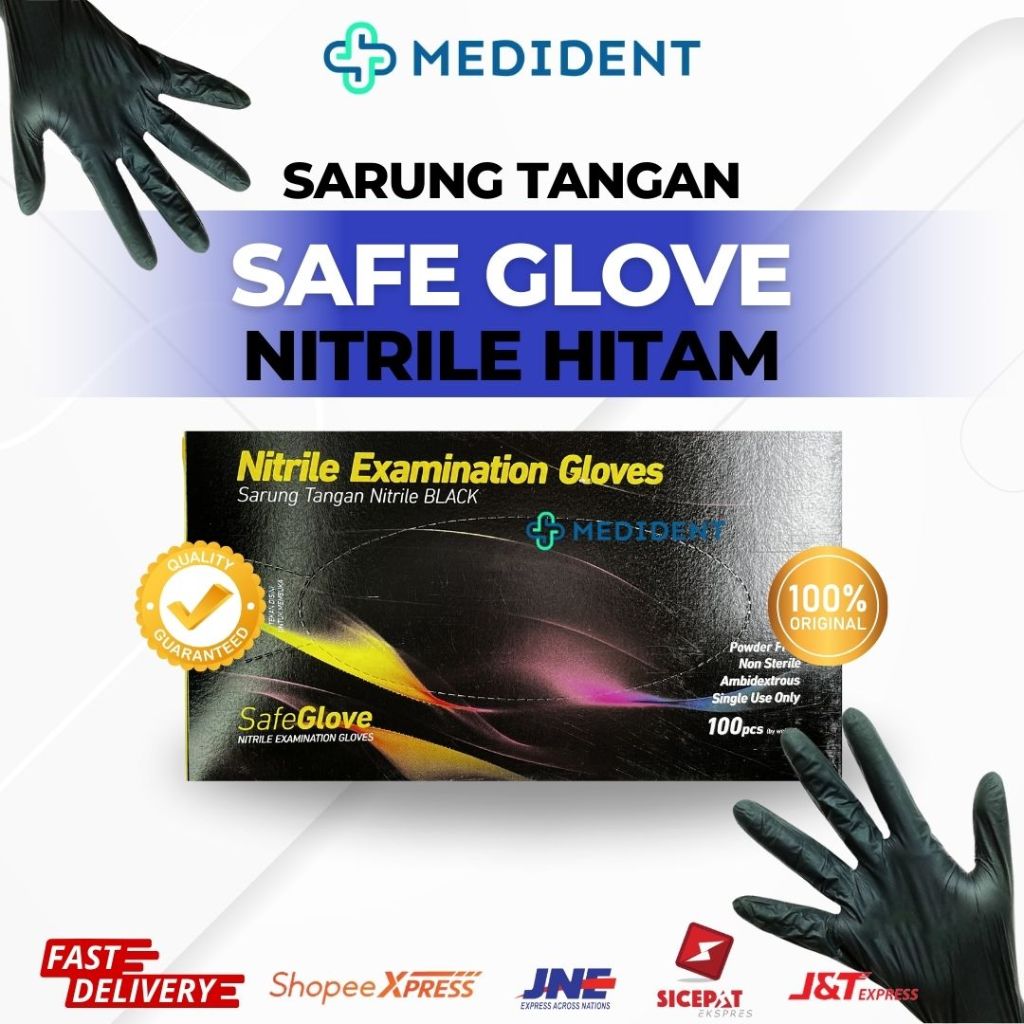 Sarung Tangan Nitrile Safe Glove Black /Sarung Tangan Karet/Sarung Tangan /Safe Glove Black