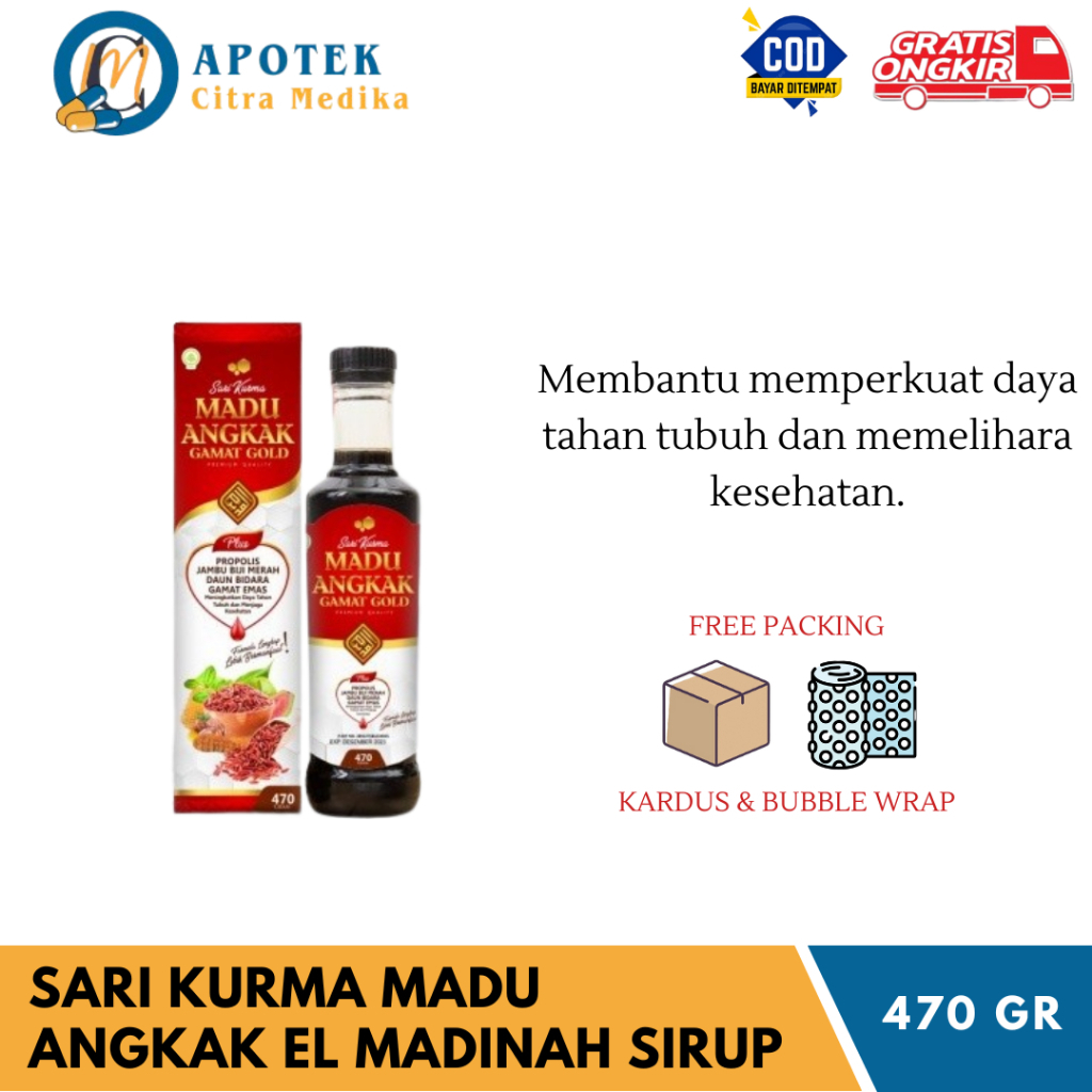 SARI KURMA MADU ANGKAK (EL MADINAH GAMAT GOLD 470GR) - MENINGKATKAN TROMBOSIT DBD