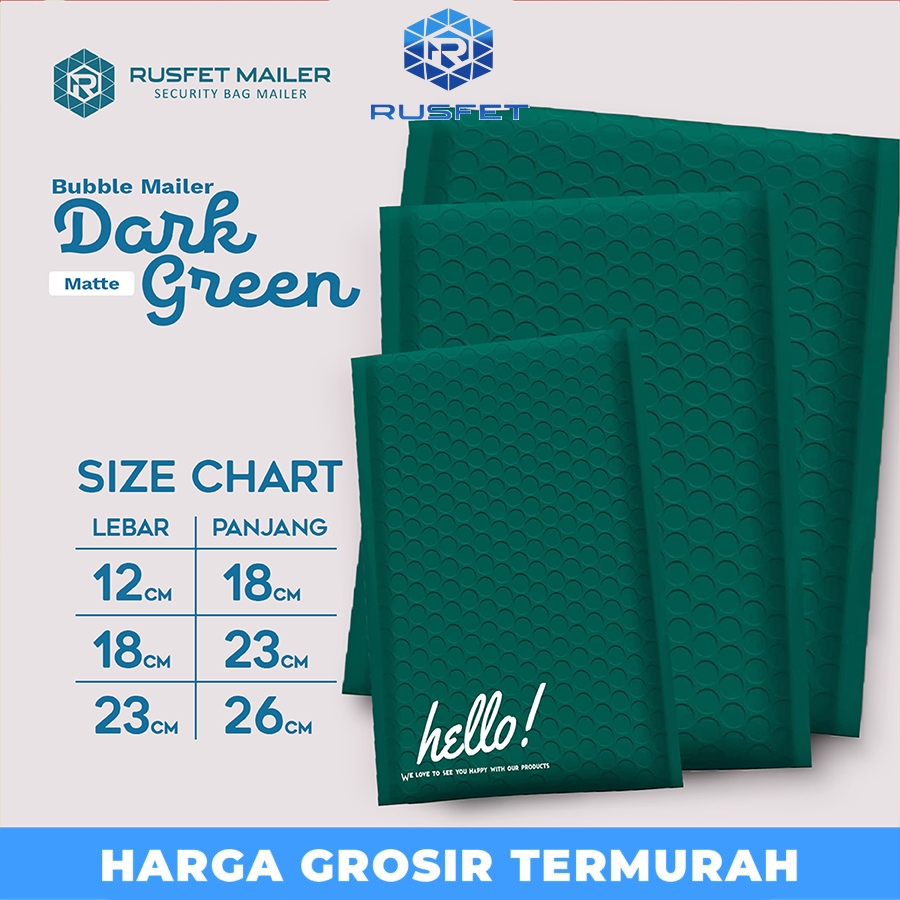 

AMPLOP BUBBLE MAILER DARK GREEN PREMIUM TERMURAH SATUAN