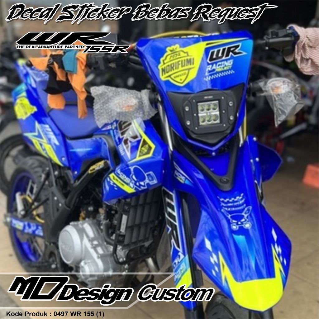0497 Sticker Decal WR 155 Kombinasi Stabilo Full Body Bebas Request Desain - Stiker Variasi WR 155 T