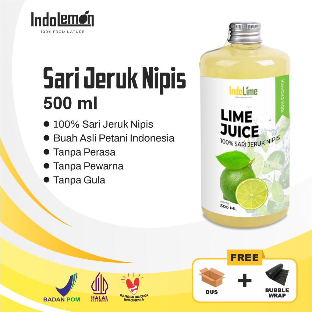 

INDOLEMON - Sari Jeruk Nipis Murni 500ml / Pure Lime Juice 500ml / Jeruk Nipis Peras Murni