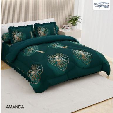 BEDCOVER SET CALIFORNIA RUMBAI SIZE 180X200/160X200 MOTIF BUNGA DAN LAINNYA