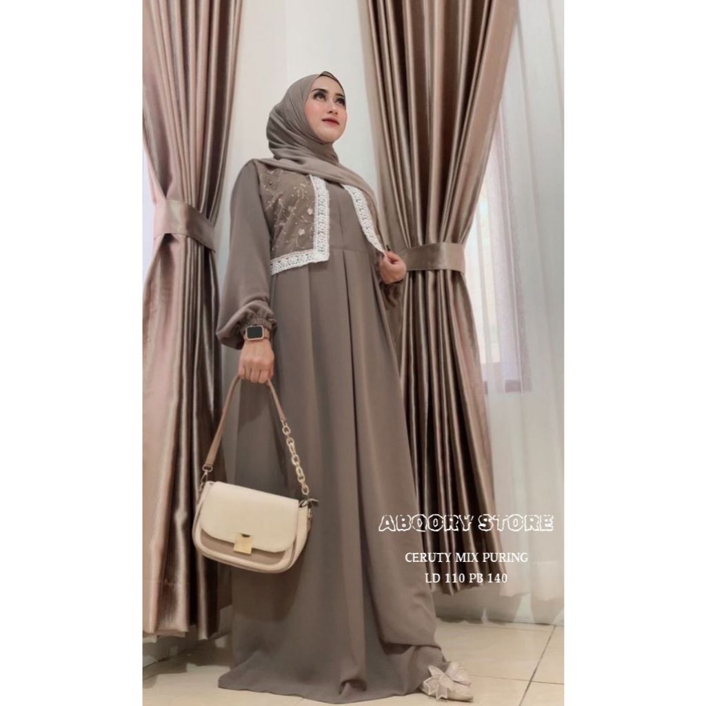 GAMIS Dress Muslim Ceruty Babydoll Mix Brokat