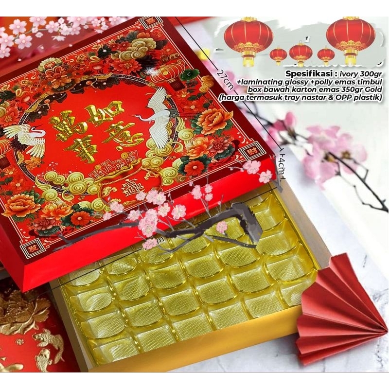 

imlek- kotak kue imlek dus sekat nastar 36 holes box kue dus kue imlek dus hampers imlek Cny
