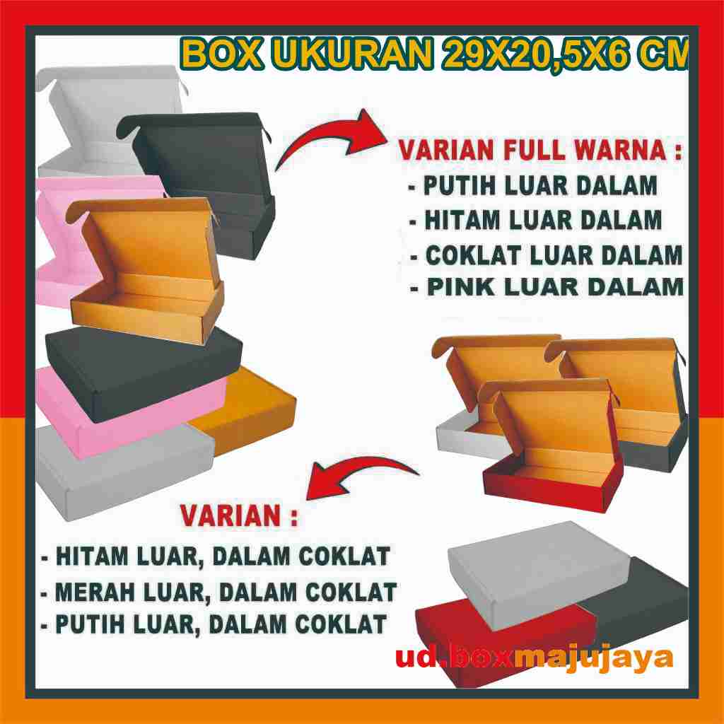 

(PAKET 5 PCS) Box 29x20,5x5 Cm / Box Lipat Samping / Kardus Polos