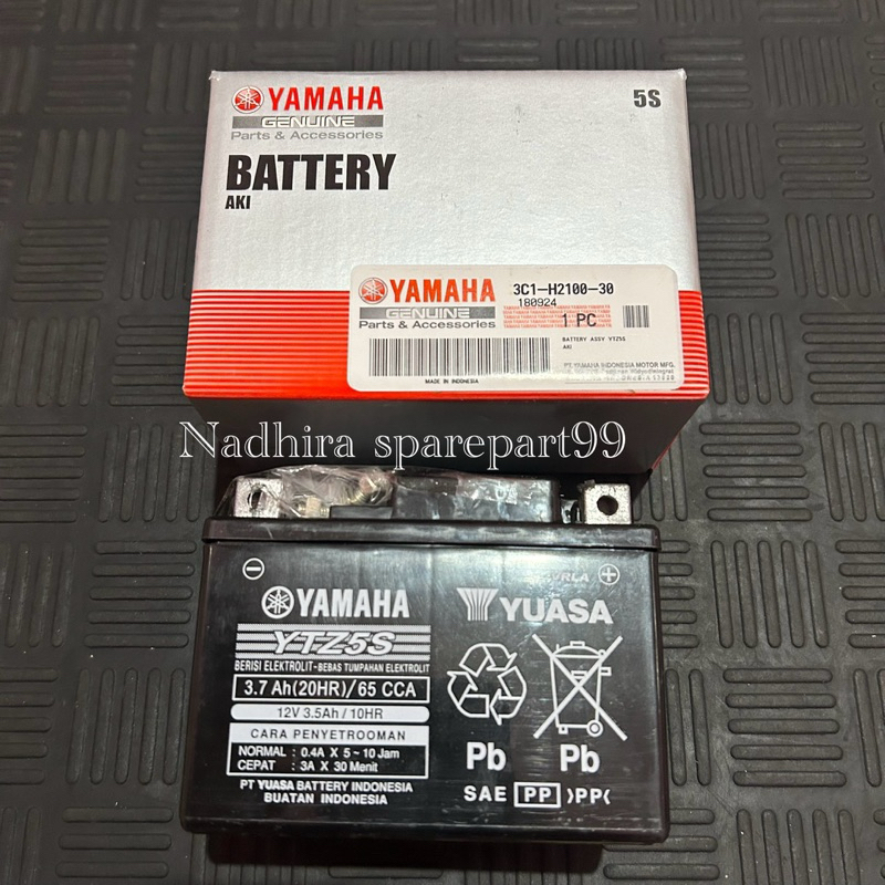 Aki Kering YUASA YTZ5S Aki motor Vixion R15 Mio j GT Beat vario scoopy spacy Supra x  Megapro Jupite