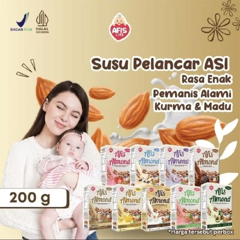 

Afis Susu Almond 200gr / Susu Pelancar ASI / ASI booster/ Afis Life Susu Afis Almond