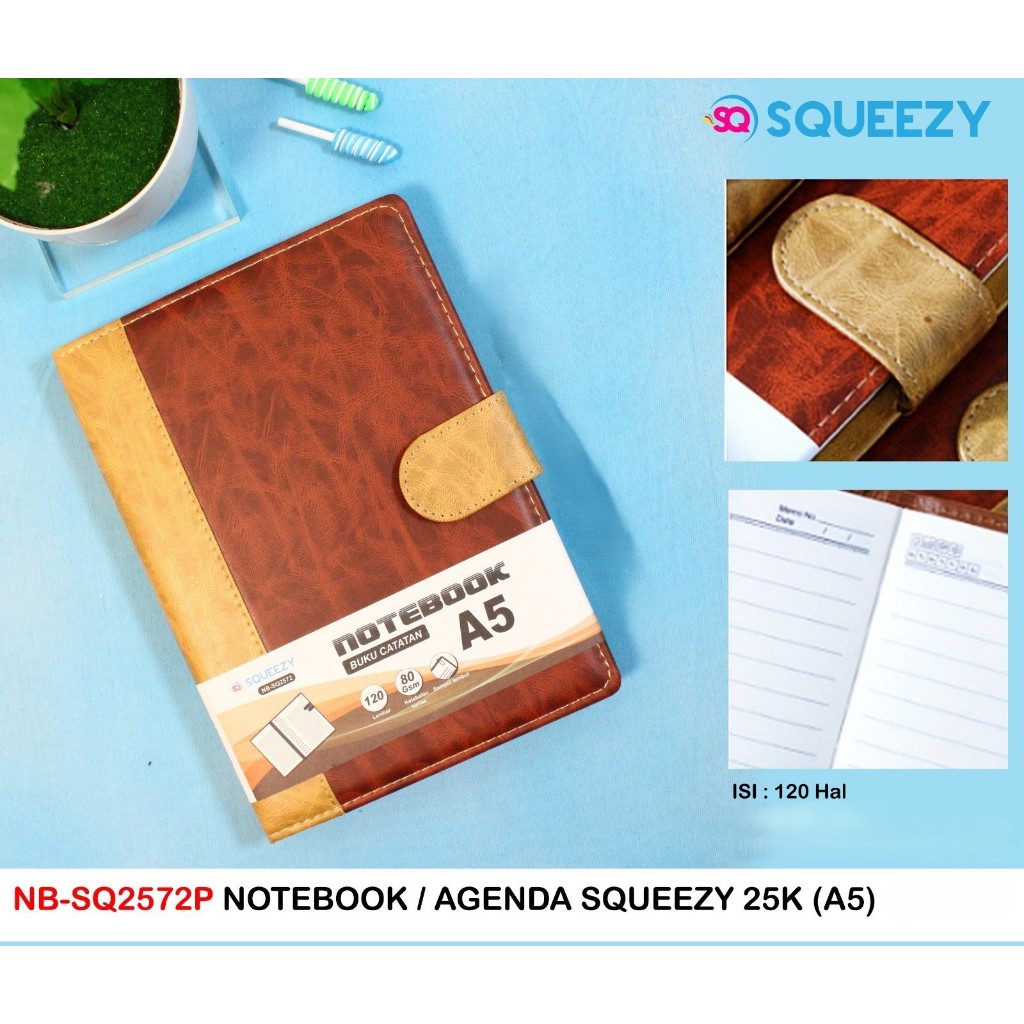 

SQUEEZY Buku Catatan / NoteBook A5 Sampul coklat (1pcs)