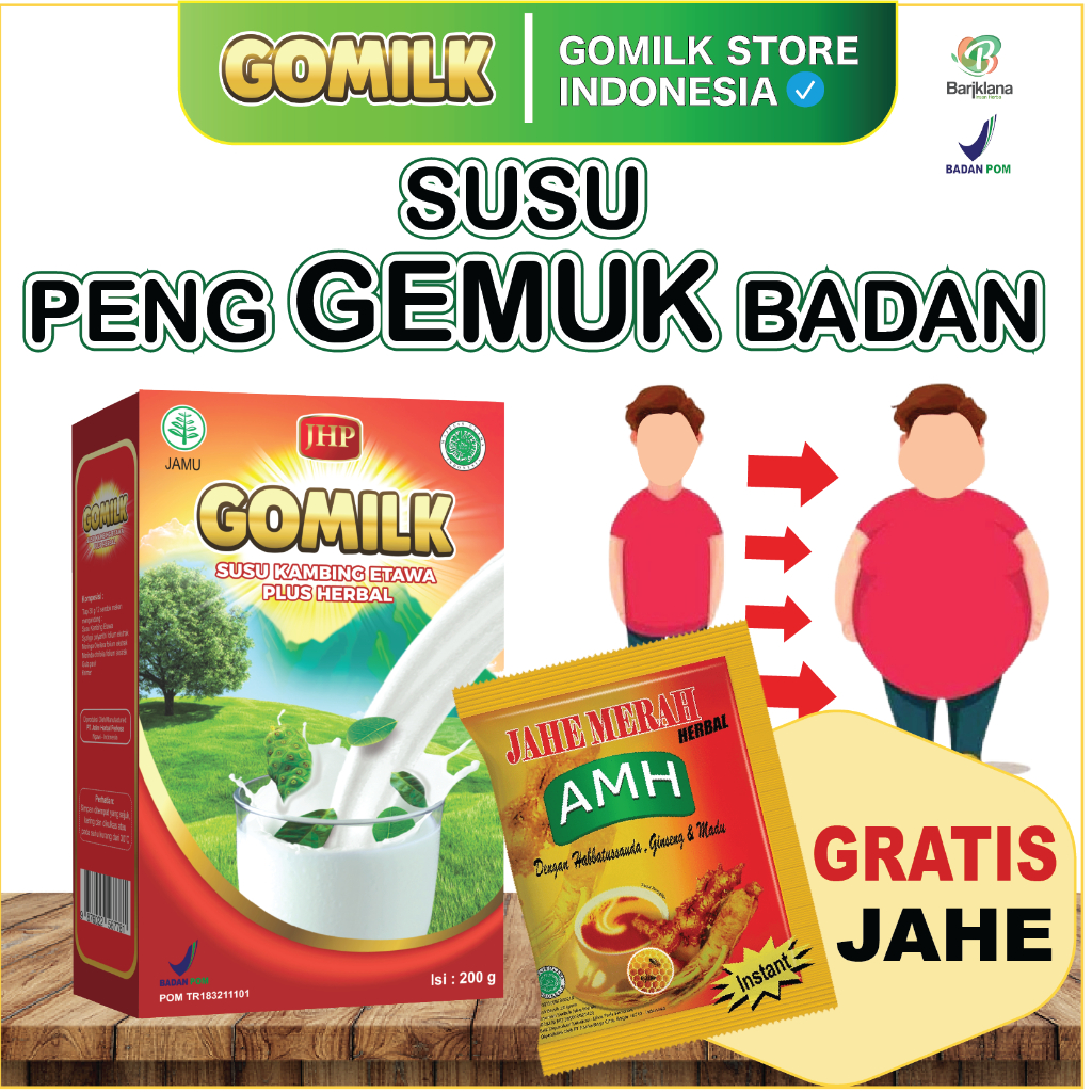 

[ 1 BOX GRATIS JAHE ] GOMILK Susu Kambing Etawa Plus Herbal Nutrisi Penambah Nafsu Makan dan Penambah Berat Badan Netto 200 gr