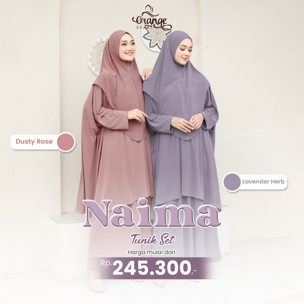 Gamis Jersey Premium Plisket Busui Friendly Naima Tunic Set