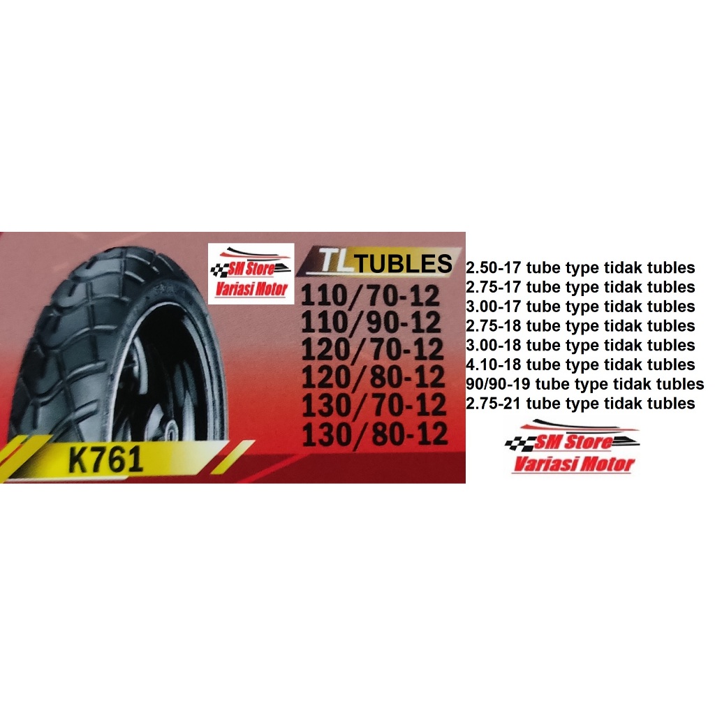 TIRE DUALPURPOSE BAN TUBLES / TUBETYPE KENDA TIRES K761 SEMI RIMBA DUAL PURPOSE Dual Sport TRAIL RIN
