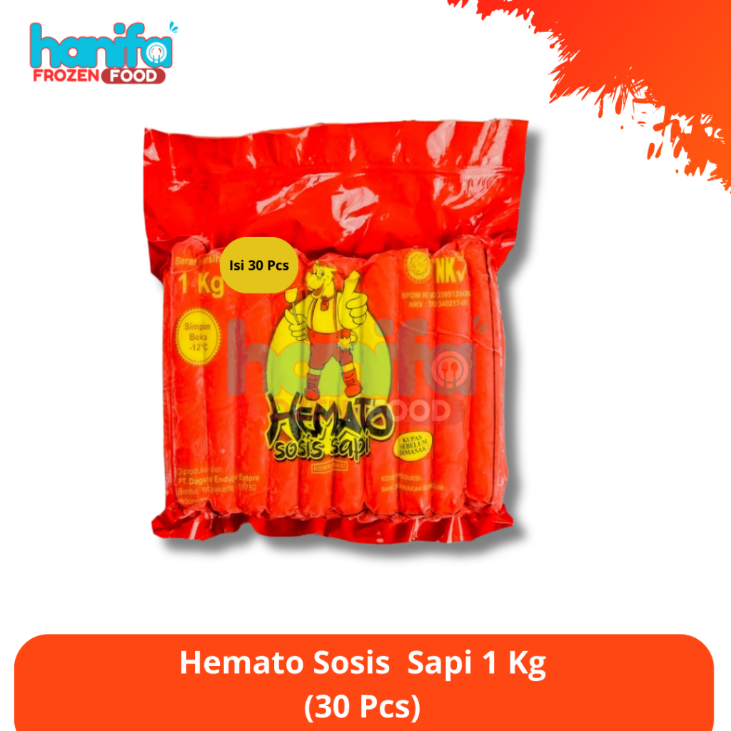 

Hemato Sosis Sapi 1 kg 1000 gram isi 30 pcs sosis murah hemat