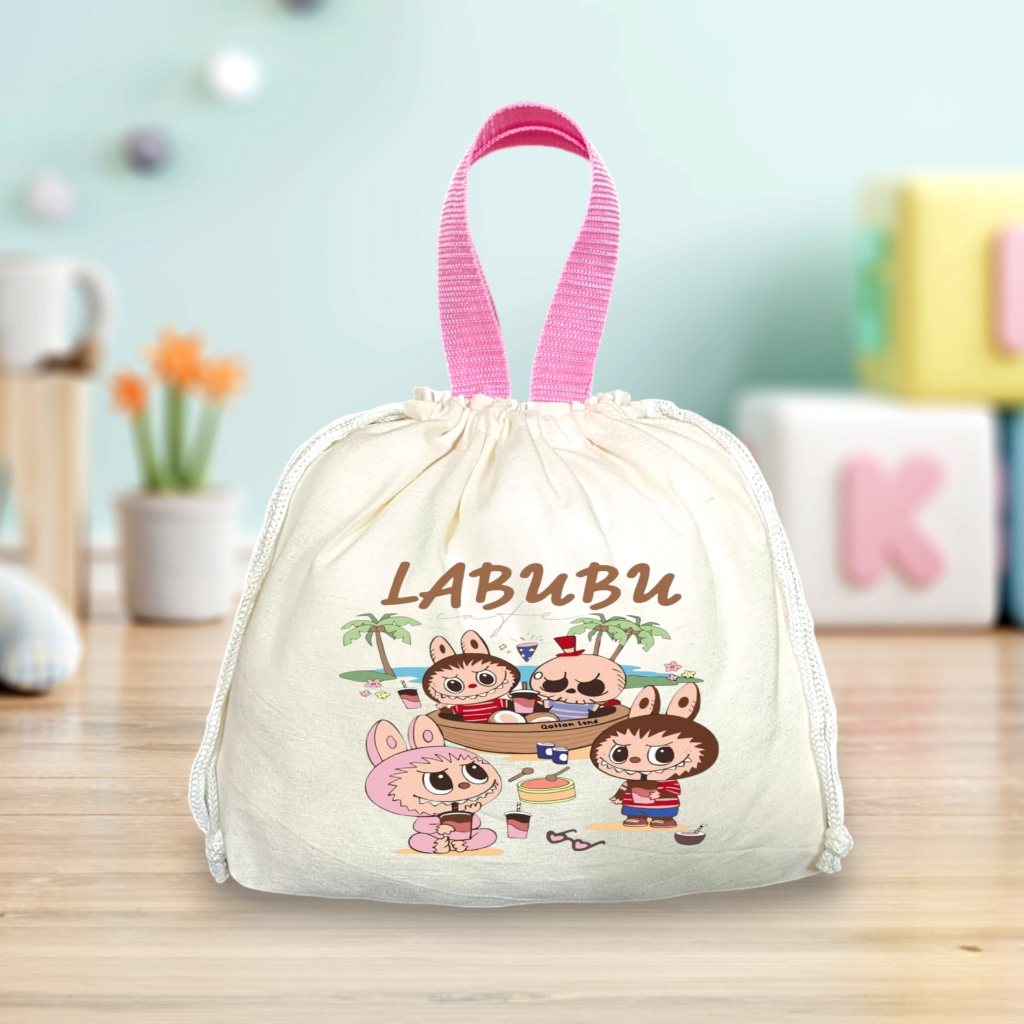 Totebag Serut Anak Labubu Tas Jinjing Mini Lucu