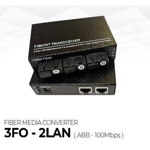 Media converter 3Fo 3port 2port Lan ABB 100mbps htb media fiber 3Fo 2 Lan
