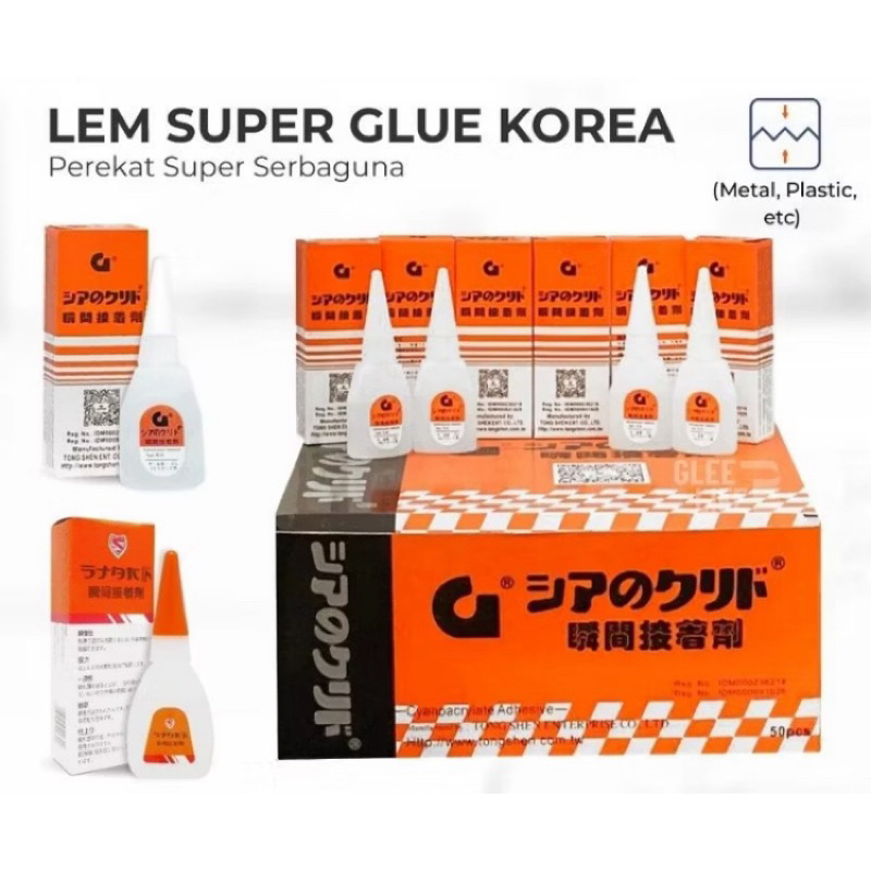 

LEM KOREA CAIR SUPER PEREKAT / LEM KOREA G ASLI ORIGINAL SUPER GLUE / LEM GLUE SERBAGUNA