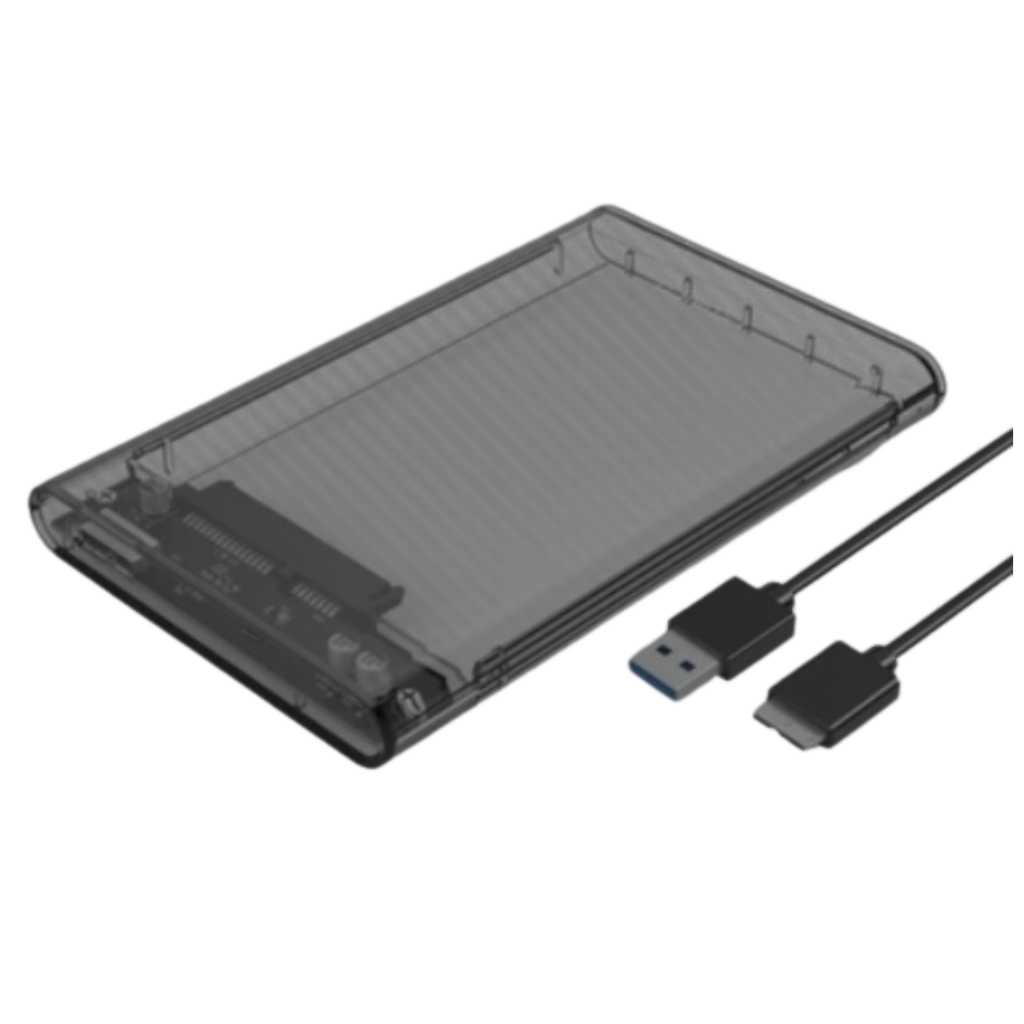 Enclosure HDD External 2.5 - HDD Enclosure Voxy USB 3.0 Tranparant Black/ Transparan Hitam