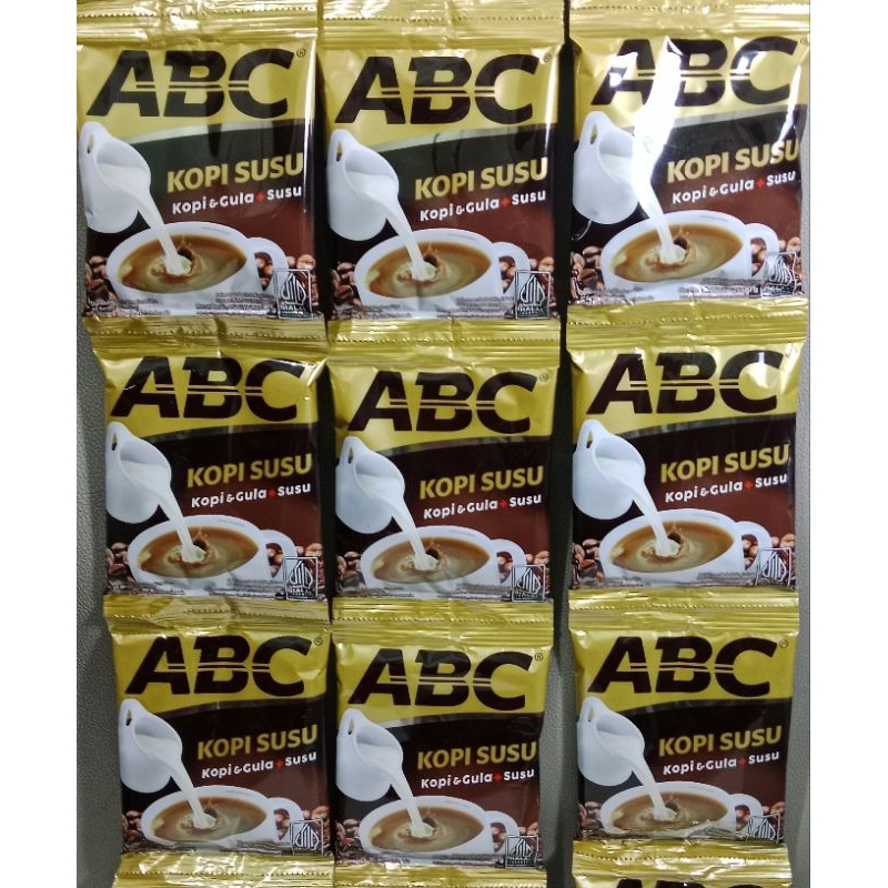 

Kopi ABC susu 30 gr 1 renceng 10 sachet