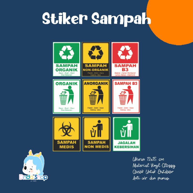 

Stiker Sampah Organik / Stiker Sampah Non Organik / Stiker Sampah B3