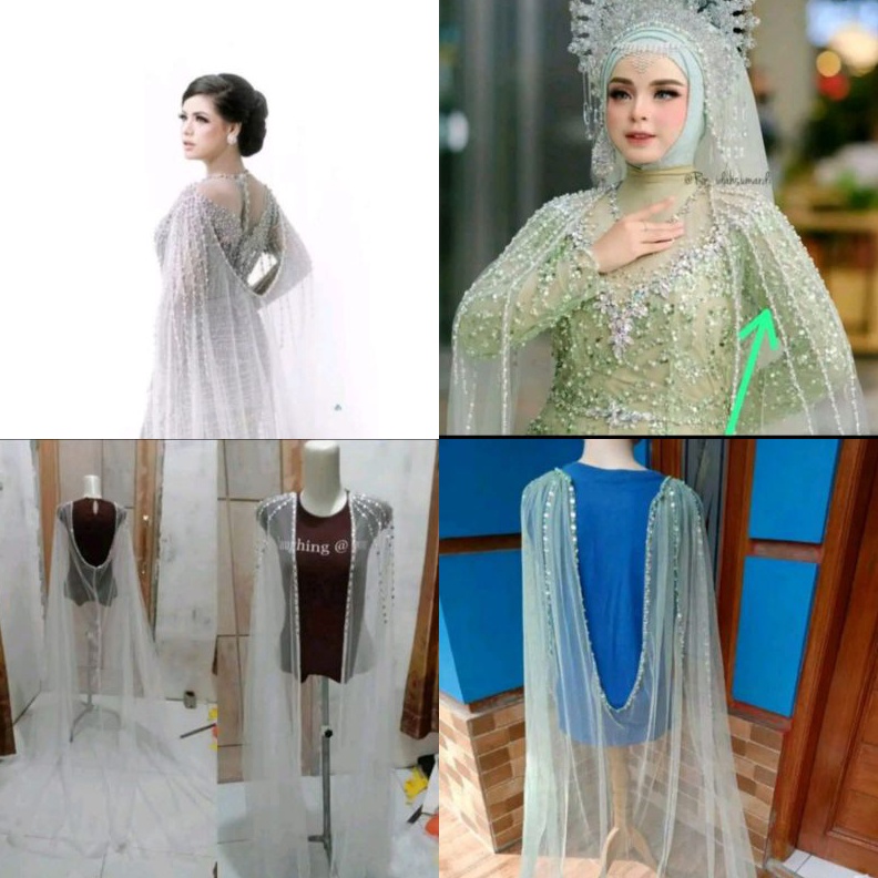 Slayer Pundak Slayer pundak gaun Slayer Pundak Pengantin Slayer bahu Tille