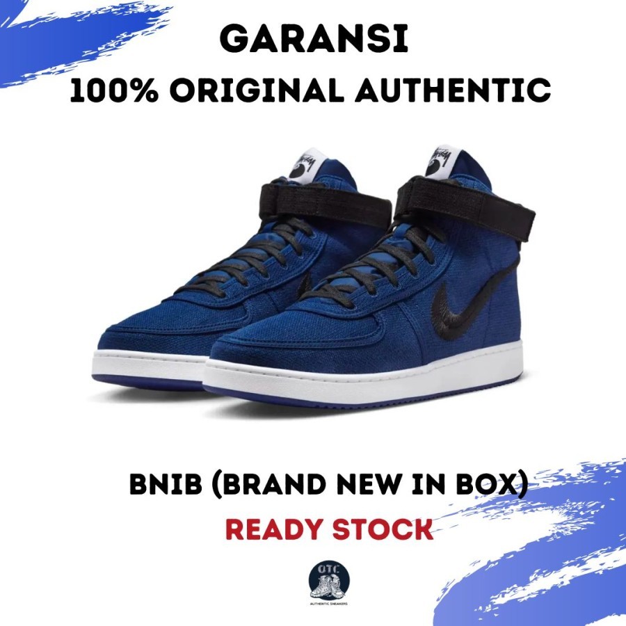 Sepatu Sneakers Nike Vandal High x STUSSY Deep Royal Blue 100% Original Authentic BNIB [DX5425-400]