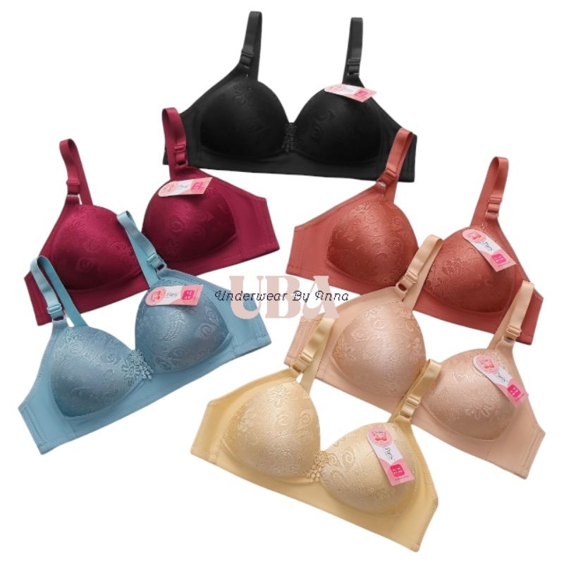 LAPARIS Art 125 BH/Bra Wanita Dewasa Ukuran 38-44 Tanpa Kawat Pengait 3 Setara Cup D Besar