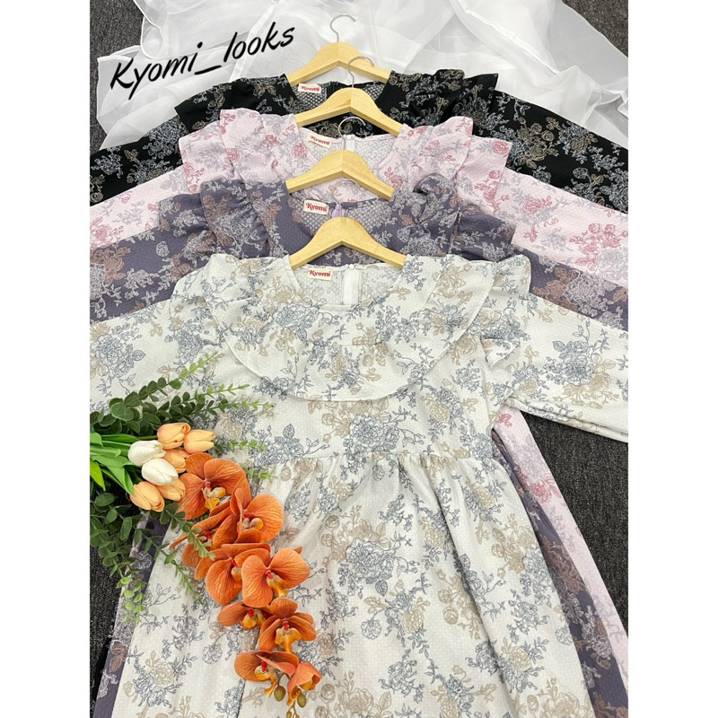 KYOMI• YOONA DRESS VINTAGE / dress korea / gamis korean style / baju korea / floral dress / dress bu