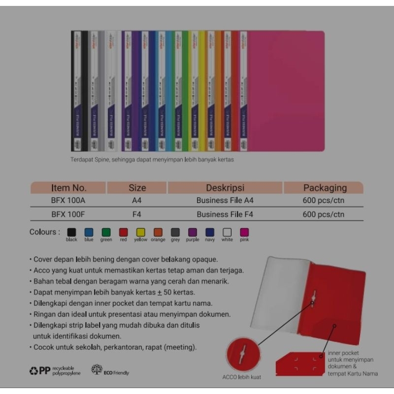

1Lsn(12pcs) bussines File My folder // map snel // mep jepit // Map transparant