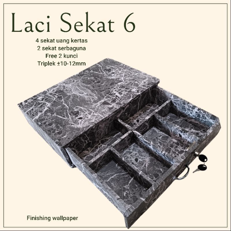 Laci Uang Sekat 6 Laci Dagang Laci Uang Bahan triplek Tebal Penyimpanan Uang Penyimpanan sementara P