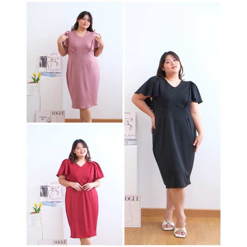 DAHLIA BIGSIZE DRESS SCUBA NATAL MELAR JUMBO PARTY