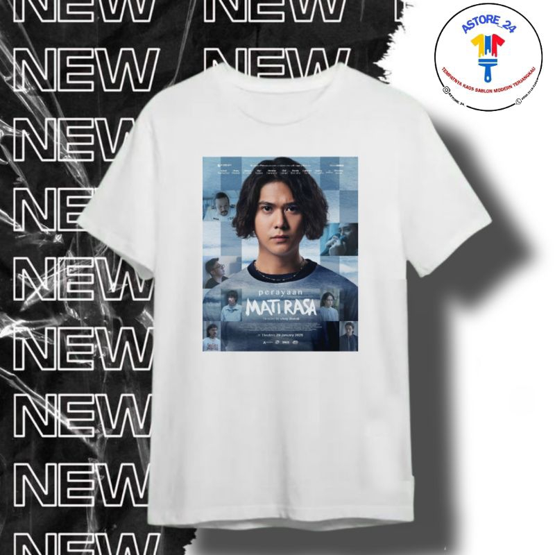 Kaos T-Shirt Film Perayaan Mati Rasa Poster Iqbaal Ramadhan Version Umay Shahab - Cotton Combed 30s 