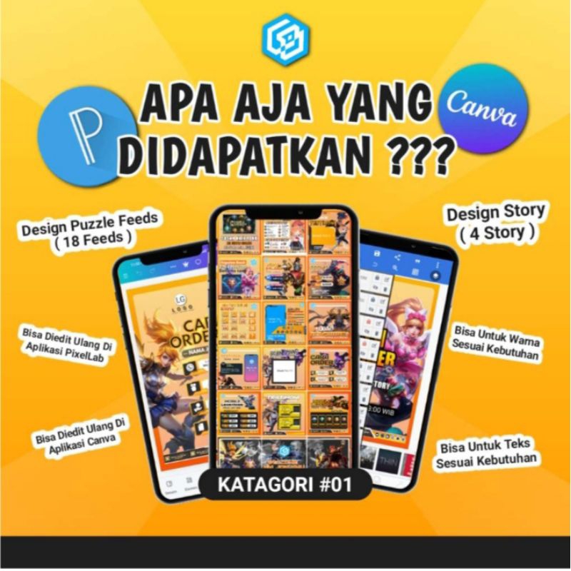 TEMPLATE PIXELLAB DAN CANVA DESAIN INSTAGRAM TEMA JOKI MLBB [Katagori 02] BilalCoy
