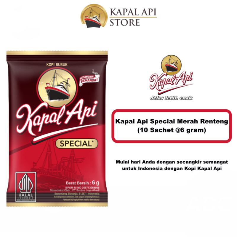 

Kopi kapal api 6gr (10 sachet)