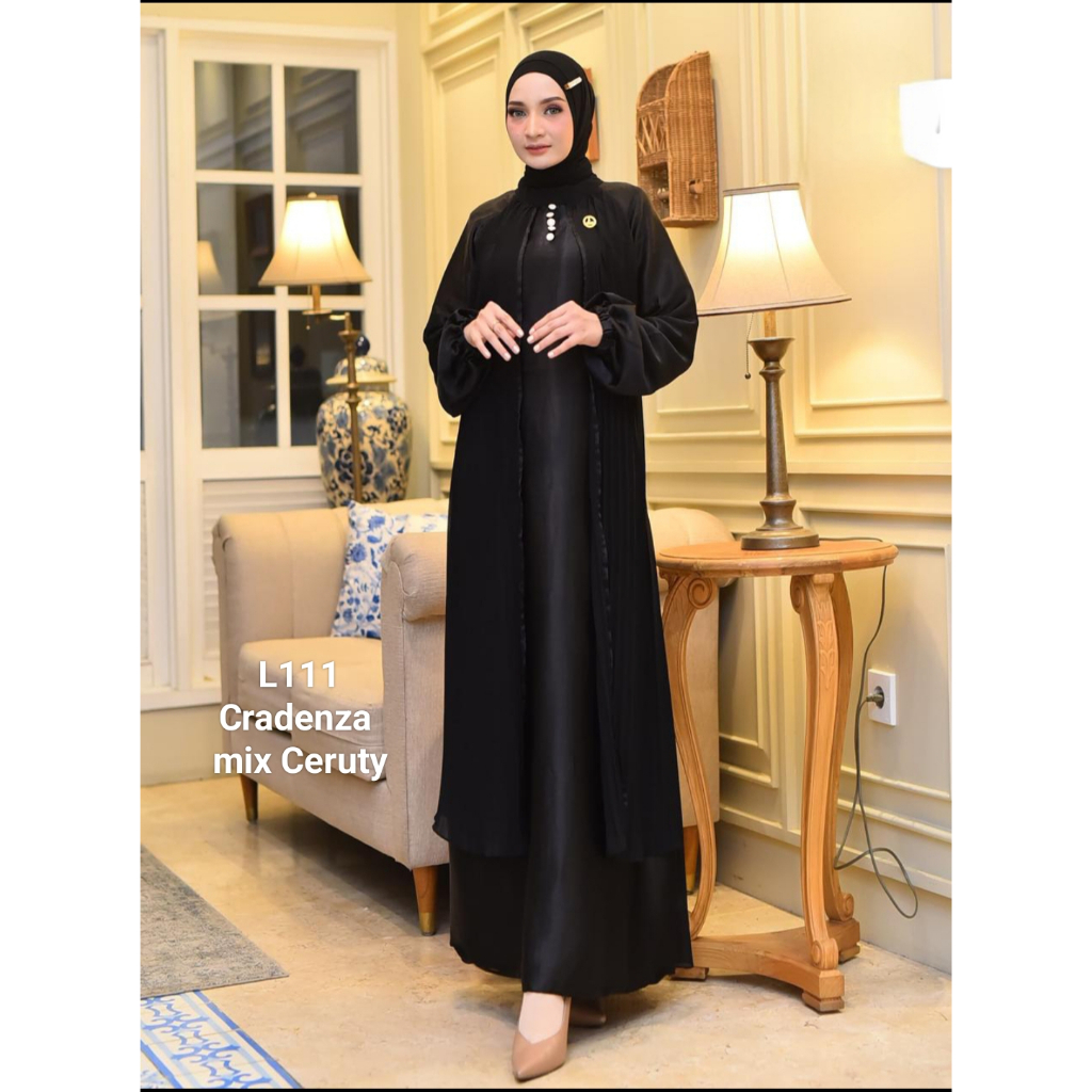 Gamis Ceruty Hitam Putih Polos Terbaru Gamis Plisket Polos Gamis Shimmer Ceruty Premium Terbaru Dres