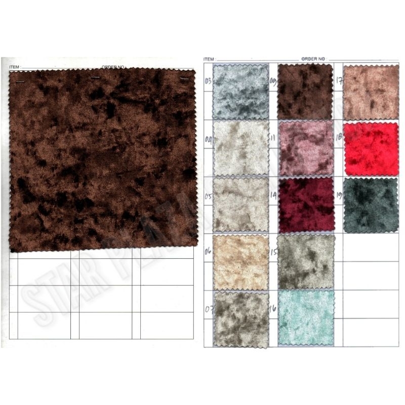 Promo Kain Bludru / Beludru Crushed Velvet Tebal Halus Mengkilap Glossy - New Vista (Sofa, Jok,