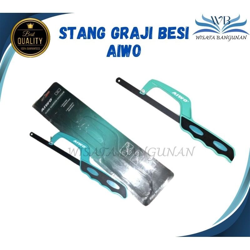 STANG GERGAJI / HANDLE GERGAJI BODY ALUMINIUM KARET + MATA GERGAJI BESI AIWO