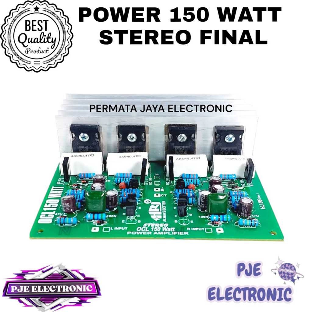 Driver Power Amplifier Stereo OCL 150w 150Watt Lengkap TIP final ST Tip 2955 3055