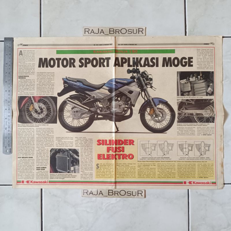 Poster brosur katalog iklan jadul lawas Kawasaki Ninja 150 Ninja Kis 1996-1997