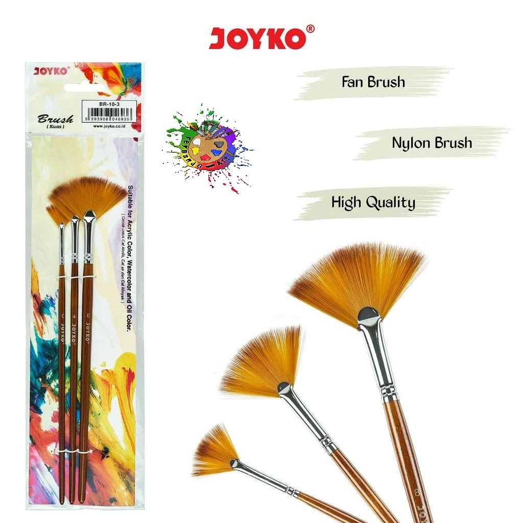 

Brush BR-10-3 Joyko / Kuas Lukis Kipas Set Joyko BR-10-3
