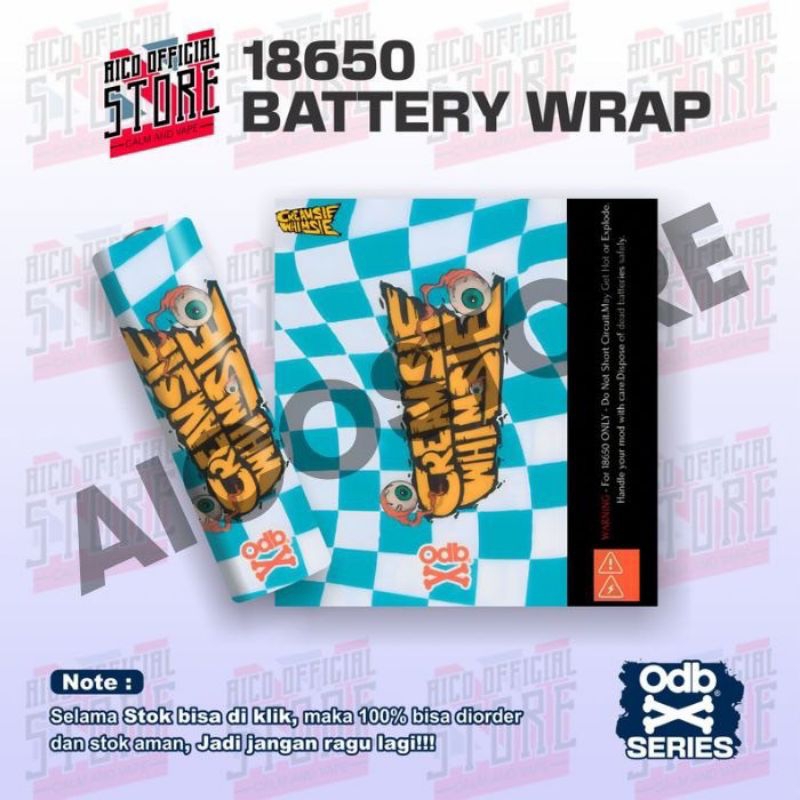 Jlelectro 1 Pcs Stiker Wraps Baterai 18650 Odebe X Creamsie Whieamsi Full Desain Untuk Melindungi
