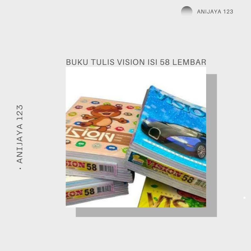

BUKU TULIS VISION ISI 58 LEMBAR BUKU TULIS KECIL/KWARTO